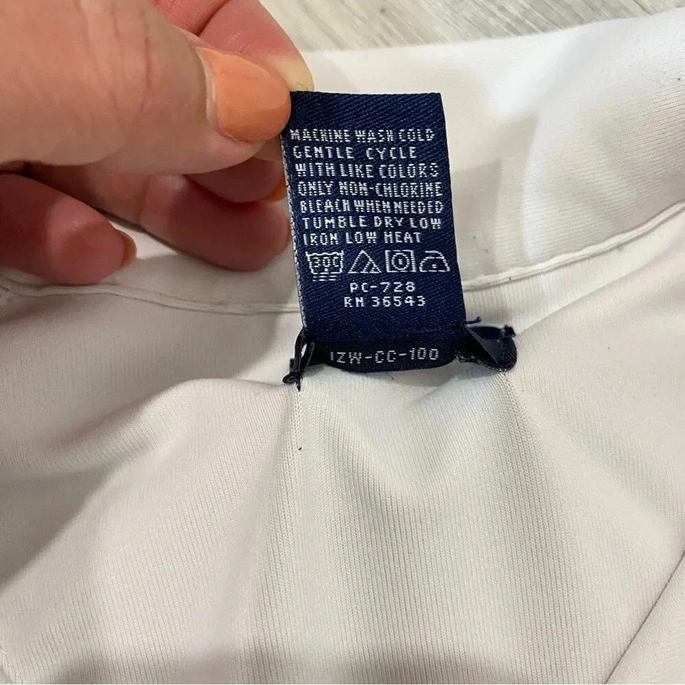 IZOD x-tra dry 1/4 Zip White and Black Polo Shirt Size M - Picture 5 of 16